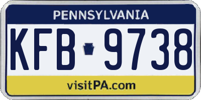 PA license plate KFB9738