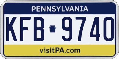 PA license plate KFB9740