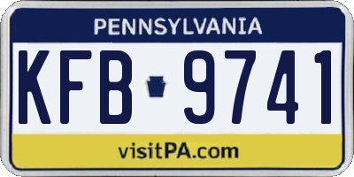 PA license plate KFB9741