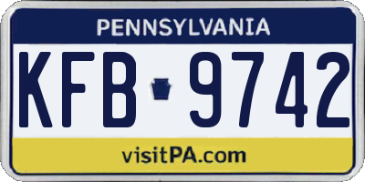PA license plate KFB9742