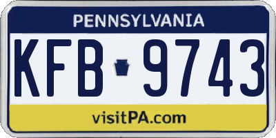 PA license plate KFB9743