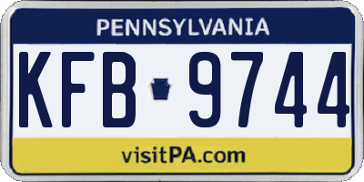 PA license plate KFB9744