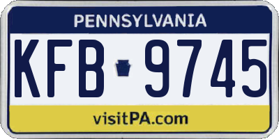 PA license plate KFB9745