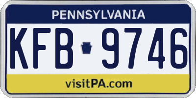 PA license plate KFB9746