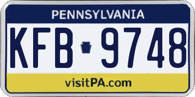 PA license plate KFB9748