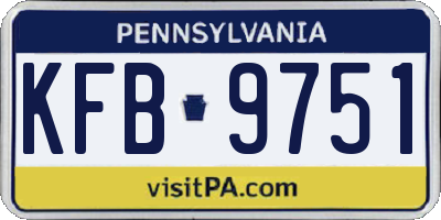 PA license plate KFB9751