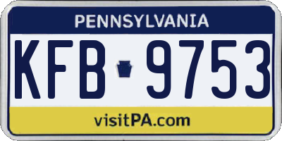 PA license plate KFB9753