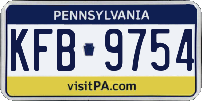 PA license plate KFB9754