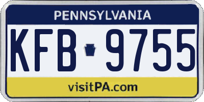 PA license plate KFB9755
