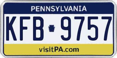 PA license plate KFB9757