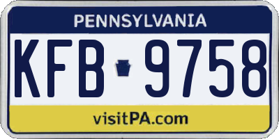 PA license plate KFB9758