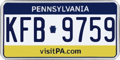 PA license plate KFB9759