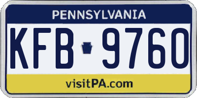 PA license plate KFB9760