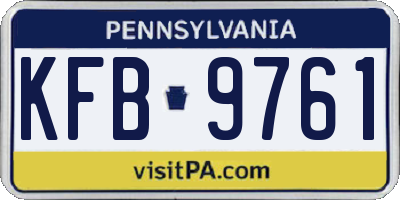 PA license plate KFB9761