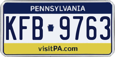 PA license plate KFB9763
