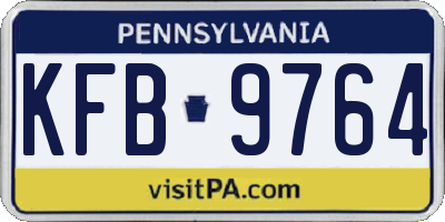 PA license plate KFB9764