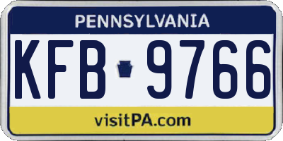PA license plate KFB9766