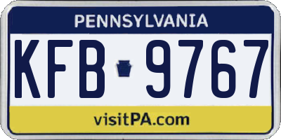 PA license plate KFB9767