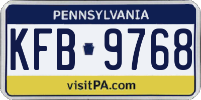 PA license plate KFB9768