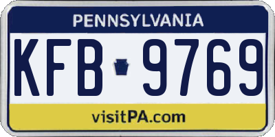 PA license plate KFB9769