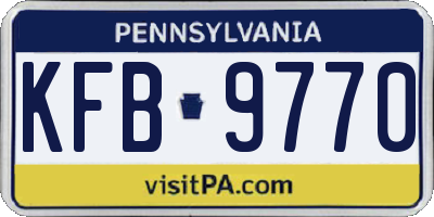 PA license plate KFB9770
