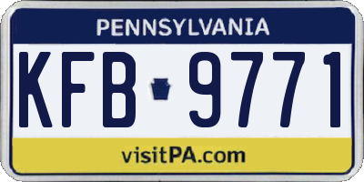 PA license plate KFB9771