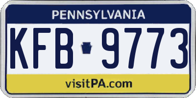 PA license plate KFB9773