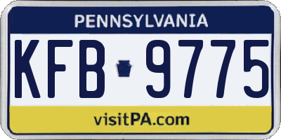 PA license plate KFB9775