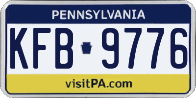 PA license plate KFB9776