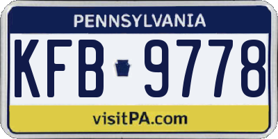 PA license plate KFB9778