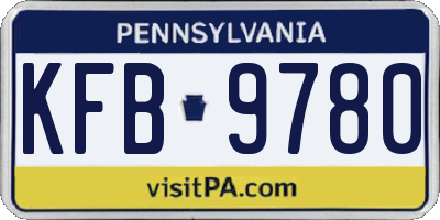 PA license plate KFB9780
