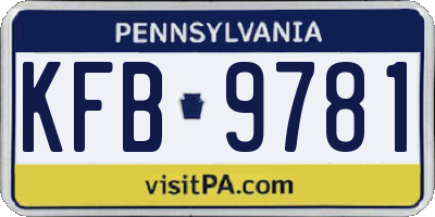 PA license plate KFB9781