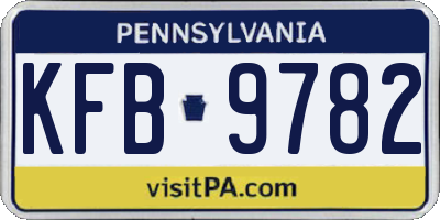 PA license plate KFB9782