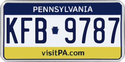 PA license plate KFB9787