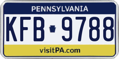PA license plate KFB9788