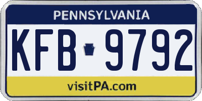 PA license plate KFB9792