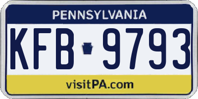 PA license plate KFB9793