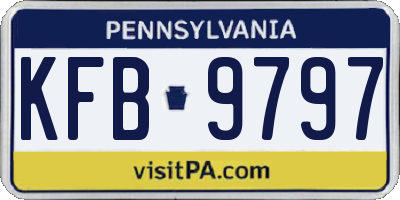 PA license plate KFB9797