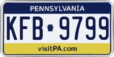 PA license plate KFB9799