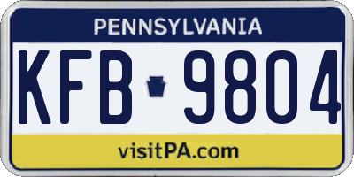 PA license plate KFB9804