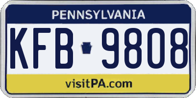 PA license plate KFB9808