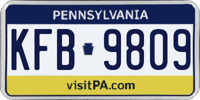 PA license plate KFB9809