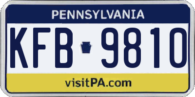 PA license plate KFB9810