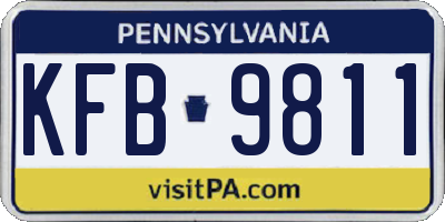 PA license plate KFB9811