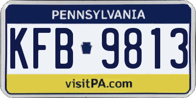 PA license plate KFB9813