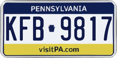 PA license plate KFB9817