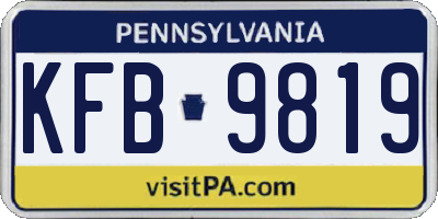PA license plate KFB9819