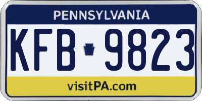 PA license plate KFB9823