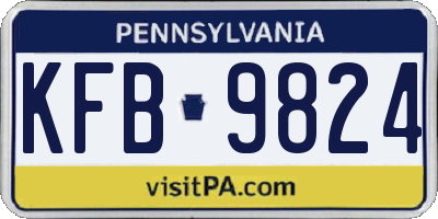 PA license plate KFB9824