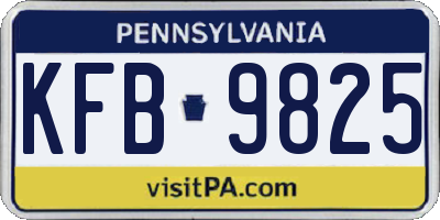 PA license plate KFB9825